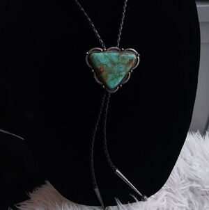 LB Signed Turquoise Bolo Tie